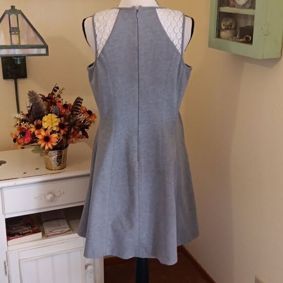 Ann Taylor Loft Gray Knit Fit and Flare Dress - Picture 6 of 9